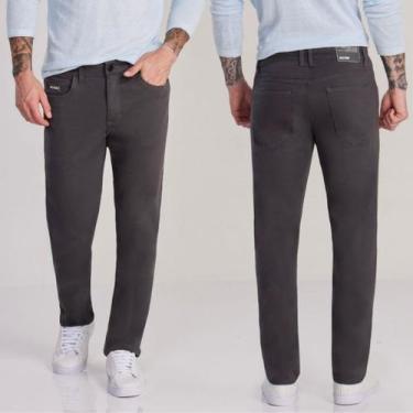 Imagem de Calça Masculina em Brim Slim Esporte Fino Max Denim Premium, Chumbo 11