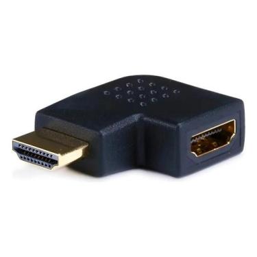 Imagem de Adaptador HDMI 90 Graus Em L Macho Fêmea Horizontal Anti Dobra Alta Qu