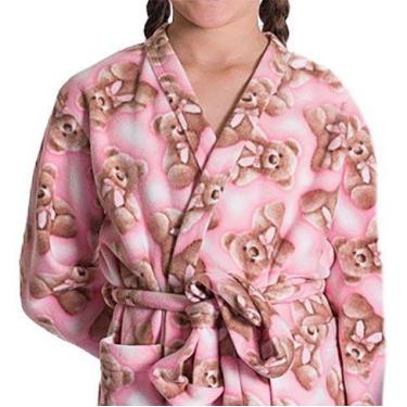 Imagem de Roupão Infantil Feminino Lezi Soft Urso Rosa - 400905, G