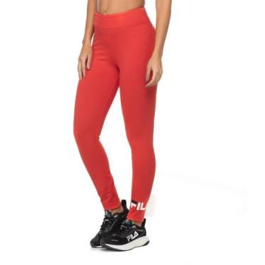 Imagem de Calça feminina legging sport fila lettermid moda fitness cós medio 5 c