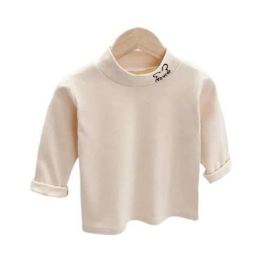 Imagem de Camisetas De Manga Longa De Fleece Para Crianças, Outono/Inverno, Gola