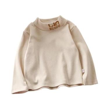 Imagem de Camisetas De Manga Longa De Fleece Para Crianças, Outono/Inverno, Gola