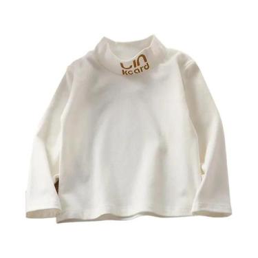 Imagem de Camisetas De Manga Longa De Fleece Para Crianças, Outono/Inverno, Gola