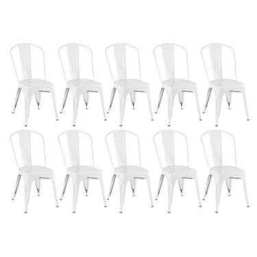Imagem de Kit 10 Laráz Cadeiras Iron Tolix Industrial Branco - Laraz