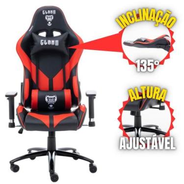 Imagem de Cadeira Gamer Vermelha Escritório Giratória Ergonômica de Alta Qualida
