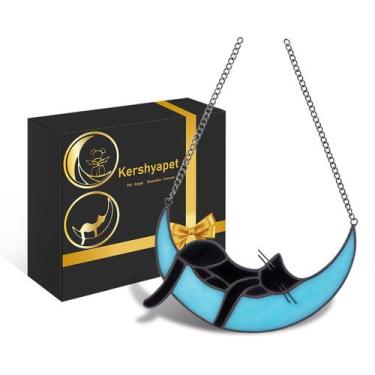 Imagem de Janela de vitral pendurada Suncatcher Kershyapet Black Cat