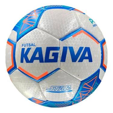 Imagem de Bola Futsal Kagiva Star Costurada 7423 PVC Branco Azul 64cm