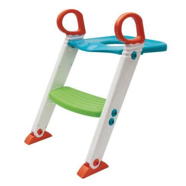 Imagem de Assento Redutor Infantil Buba Azul com Escada Antiderrapante Ajustável
