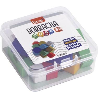 Imagem de Borracha Decorada Cubo 3D Sortido DP com 6 Unidades - BRW