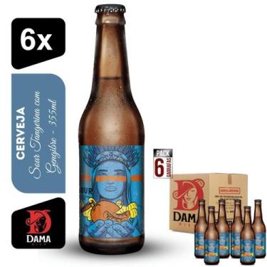 Imagem de Cerveja Sour Tangeria com Gengibre Dama Bier 355ml Kit 6 unidades