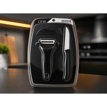 Imagem de Kit Ralador e Faca Multiuso Cozinha Cortes Descascar. Preto - Art Hous