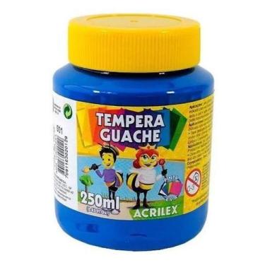 Imagem de Kit c/ 2 Tinta Tempera Guache Azul 250ml - Acrilex
