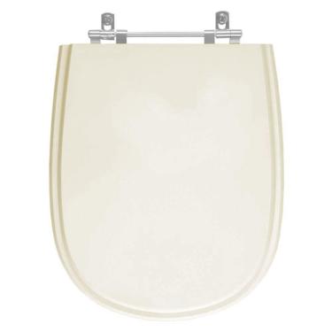 Imagem de Assento Sanitário Sabatini Areia para Bacia Icasa 6LPF Alongado MDF Fechamento Convencional Alumínio Anodizado Bege