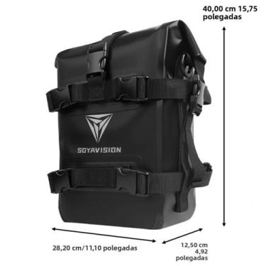 Imagem de Bolsa Lateral Impermeável De PVC Para Motocicleta 8L/10L/12L Com Supor