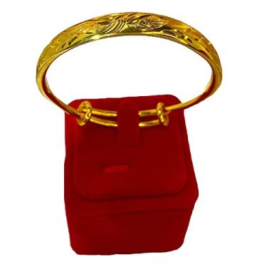 Imagem de Pulseiras ajustáveis, pulseiras de ouro para mulheres Pulseras De Mujer, pulseiras de ouro de areia de 24 quilates, pulseiras de dragão e fênix
