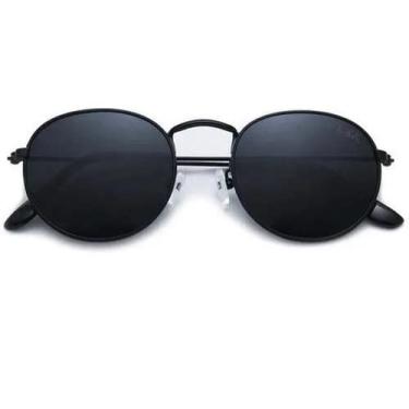 Imagem de Óculos De Sol Redondo Round Preto Lente Uv 400 Feminino Masculino