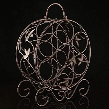 Imagem de Pkfinrd Estante de vinho de ferro forjado criativo para decoração de vinho de hotel e casa