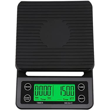 Imagem de Balança de cozinha elétrica precisa, Balança de café com temporizador Balança de cozinha de alta precisão Mini Balança de plataforma eletrônica Balança de pesagem de alimentos DOAF