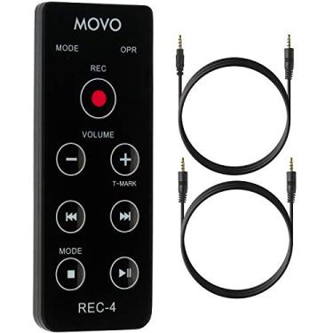 Imagem de Controle remoto com fio Movo REC-4 para gravadores digitais portáteis Zoom H2n, H4n Pro, H5 e H6 - também compatível com Sony M10, D50, D100