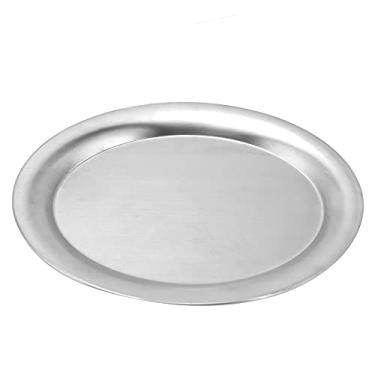 Imagem de Prato de comida, prato de aço inoxidável pequeno oval para pratos de comida ocidentais para pratos de lanche