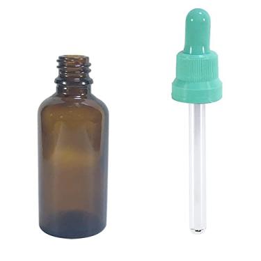 Imagem de Frasco de Vidro Âmbar 50ml conta gotas (10 Peças) Cor:Verde Água