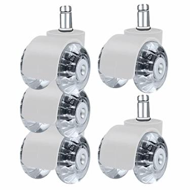 Imagem de DYNWAVE de cadeira de escritório universal 5 peças sem substituição de ruído 360 rodízios de cadeira de para móveis domésticos 2,5 polegadas, Branco B