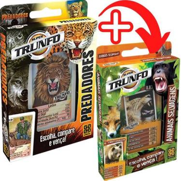 Imagem de Kit Super Trunfo Batalha Animais Selvagens C/2 Baralhos Grow