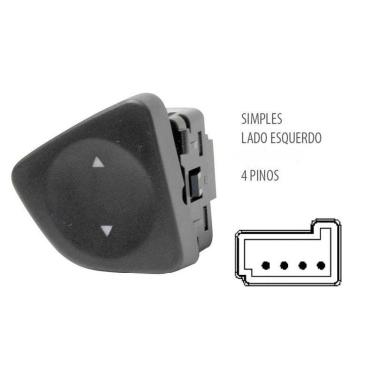 Imagem de Botão Interruptor Vidro Elétrico Simples Uno Esquerdo