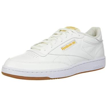 Imagem de Reebok Tênis masculino Club C 85, Branco/amarelo pálido/ocre brilhante, 3.5