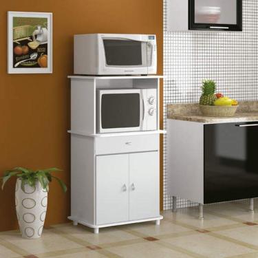 Imagem de Armário para Forno e Microondas 2 Portas Ditália Móveis Branco