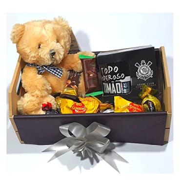 Imagem de Cesta de Presente Chocolates Caneca Pelúcia Bombons Corinthians Oficial Presente