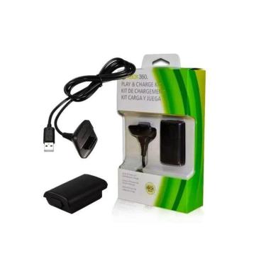 Imagem de Kit Bateria + Cabo Carregador Para Controle Manete Xbox 360