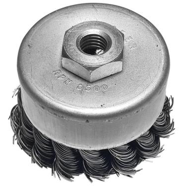 Imagem de Escova de Aço Carbono Tipo Copo Trançada 4 x 1/4 POL 100 MM 3001 ABRASFER