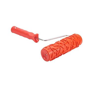 Imagem de Rolo de Parede Vermelho Pincel Rolos de Impressão Cola Macia Em Relevo Cabo Plástico Vermelho Multi-Padrão Conjunto de Tinta de Parede Ferramentas de Decoração para Casa,02