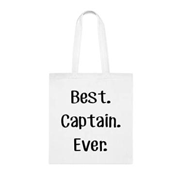 Imagem de Bolsa Capitão Tote Bag, Best Captain Ever Bag, Presente para Capitão, Presente para Capitão, Bolsa de Ombro Capitão, Bolsas Reutilizáveis, Ideia de Presente Cesta de Aniversário, Branco