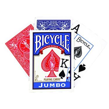 Imagem de US Playing Card Company 1004560 Bicycle Poker Size Jumbo Index Baralho (Vermelho ou Azul)