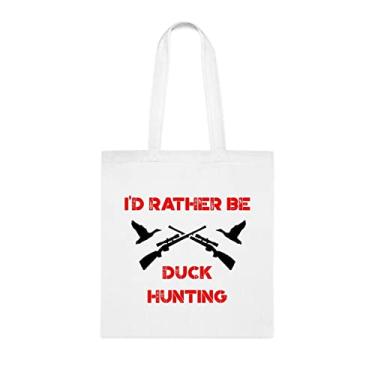 Imagem de Sacola de caça ao pato, sacola de caça ao pato, presente de caça ao pato, bolsa de ombro de caça ao pato, sacos reutilizáveis para caça ao pato, ideia de de Natal, Branco