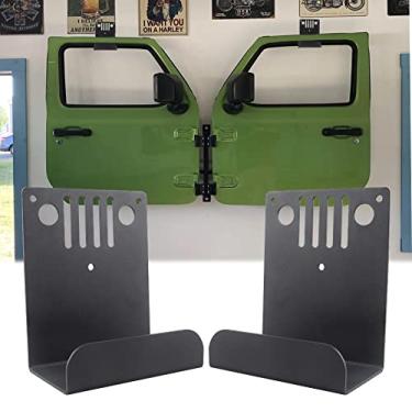 Imagem de Suporte de porta removível de parede para armazenamento de porta compatível com Wrangler 1956-2020 CJ YJ TJ LJ JK JKU JL e 2021 Gladiator JT, pacote com 2