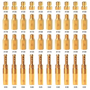 Imagem de Kit de jato de piloto lento principal de carburador 40 peças, inclui 30 jatos principais de carburador e 10 peças de jato piloto lento para caranguejo PWK Keihin OKO CVK, substitui #SCL-2018090002-ZH-T-01/02 SCL-2018090001/03-ZH-T-01