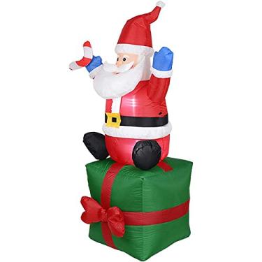 Imagem de Papai Noel Inflavel Saco Presente Natal Led Decoraçao Natalina Iluminaçao Evento Festa Casa Loja Shopping