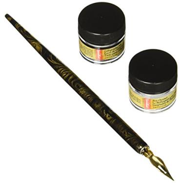 Imagem de Speedball Conjunto de caligrafia Signature Series, preto e limpador de caneta