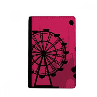 Imagem de Balão roda gigante parque de diversões porta-passaporte Notecase Burse capa carteira porta-cartão, Multicolor