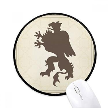 Imagem de Tapete de rato europeu emblema nacional guepardo tapete de mesa escritório tapete redondo para computador