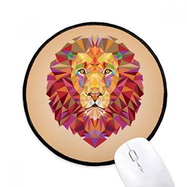 Imagem de DIYthinker Mouse pad colorido leão animal costura mesa escritório tapete redondo para computador