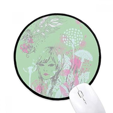 Imagem de DIYthinker Tapete de mouse com asas de dente-de-leão para mesa de escritório tapete redondo para computador