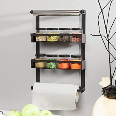 Imagem de Prateleira de Utensílios Porta Temperos Cozinha Preto Fosco
