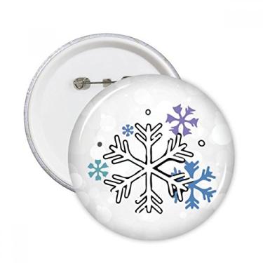 Imagem de Ilustração de neve clima inverno padrão alfinetes redondos emblema botão decoração acessório 5 peças