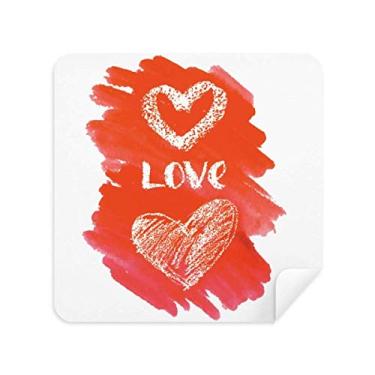 Imagem de DIYthinker Red Love You Heart Quote Handwrite Pano de limpeza de tela de camurça 2 peças