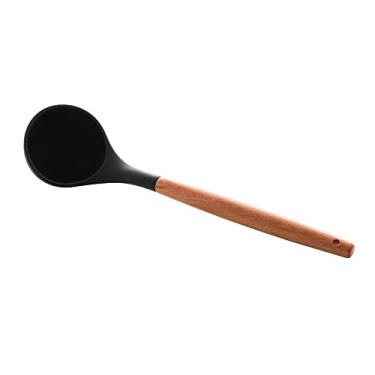 Imagem de Concha de Silicone com Cabo em Bambu Charmy Preto 31cm - Lyor