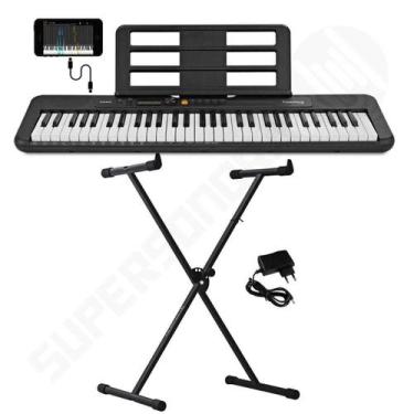 Imagem de Kit Teclado Musical Casiotone Ct-S200 Casio Preto Aplicativo Chordana